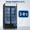 Vitrine na nápoje 736 L 2 presklené dvere 2-8 °C R290