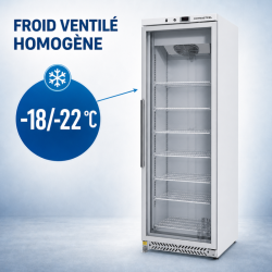 Mraznička Skriňa 400 L Presklená Ventilované Chladenie -18/-22°C