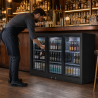 Zadný bar chladený 320 L 3 posuvné sklenené dvere
