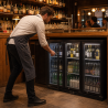 Zadný bar chladený 328 L 3 sklenené dvere čierne