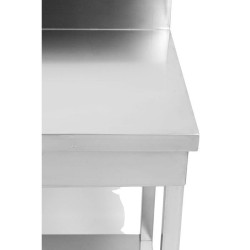 Stôl Inox 1400x700 mm Zástenka a Spodná Polica