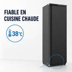 Armoire Réfrigérée Positive 400 L Noire 0/+8°C