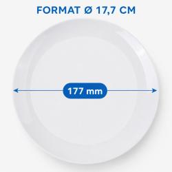 Okrúhly tanier melamín Ø 17,7 cm biely - Sada 10