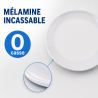 Okrúhly tanier melamín Ø 17,7 cm biely - Sada 10