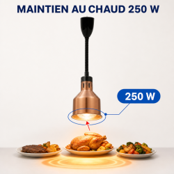 Pro Heat Lamp 250 W Ø 175 mm Copper | Dynasteel