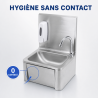 Lave-Mains Inox Commande Fémorale avec Dosseret et Savon