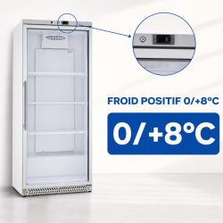 Pozitívna chladená skriňa 590 L presklená 0/+8°C