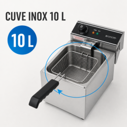 Friteza Profesionálna 10 L 3000 W Inox — Termostat