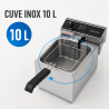 Professional Deep Fryer 10 L 3000 W Stainless Steel — Thermostat