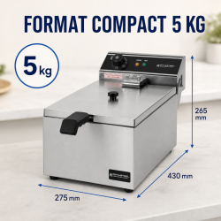 Friteza Profesionálna 10 L 3000 W Inox — Termostat