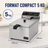 Friteza Profesionálna 10 L 3000 W Inox — Termostat
