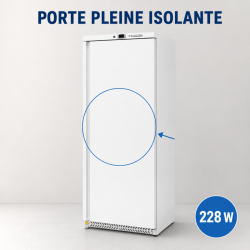 Pozitívna chladnička 590 L 0/+8°C Plné dvere