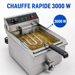 Friteza Profesionálna 13 L 3000 W s Odtokom - Inox