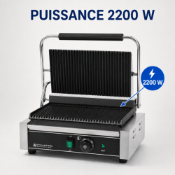 Grill Panini Pro 2200 W Rainuré 340x220 mm Inox