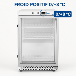 Mini chladnička so sklenenými dverami 170 L 0/+8 °C - Dynasteel