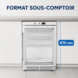 Mini chladnička so sklenenými dverami 170 L 0/+8 °C - Dynasteel