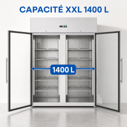 Armoire Réfrigérée Positive 1400 L 2 Portes Vitrées GN 2/1