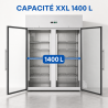 Pozitívna chladnička 1400 L 2 sklenené dvere GN 2/1