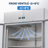 Positive Refrigerated Cabinet 1400 L 2 Glass Doors GN 2/1