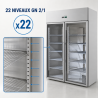 Pozitívna chladnička 1400 L 2 sklenené dvere GN 2/1