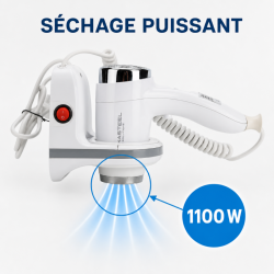 Nástenný sušič vlasov 1100 W Biela ABS | Hotel & CHR