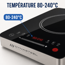 Indukčná varná doska Pro 2500 W — 80-240°C, Digitálna