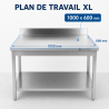 Stôl Inox 1000x600 mm Zástenka a Spodná Polica