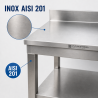 Stôl Inox 1000x600 mm Zástenka a Spodná Polica