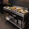 Stainless Steel Table 1600x600 mm with Backsplash and Lower Shelf