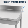 Stainless Steel Table 1600x600 mm with Backsplash and Lower Shelf