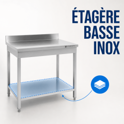 Stainless Steel Table 1600x600 mm with Backsplash and Lower Shelf