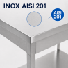 Stôl Inox 800x600 mm s dolnou policou — Pro
