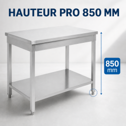 Stôl Inox 800x600 mm s dolnou policou — Pro