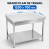 Stôl Inox 1200x700 mm s dolnou policou — Pro CHR