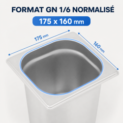 Bac Gastro GN 1/6 Inox Hĺbka 200 mm - 3,4 L