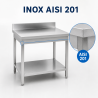 Stôl Inox 1400x700 mm Zástenka a Spodná Polica