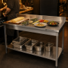 Stainless Steel Table 1600x700 mm with Backsplash and Lower Shelf