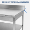 Stainless Steel Table 1600x700 mm with Backsplash and Lower Shelf