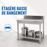 Stainless Steel Table 1600x700 mm with Backsplash and Lower Shelf