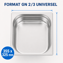 Bac Gastro GN 2/3 Inox 9 L - Hĺbka 100 mm