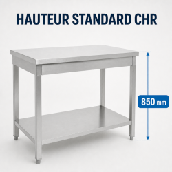 Stôl Inox 1600 x 600 mm s dolnou policou — AISI 201