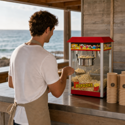 Profesionálny stroj na popcorn 1400 W — Nerezová nádoba