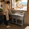 Stainless Steel Sink 1 Basin Right Drainer - L 1000 x D 600 mm