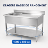 Stainless Steel Sink 1 Basin Right Drainer - L 1000 x D 600 mm