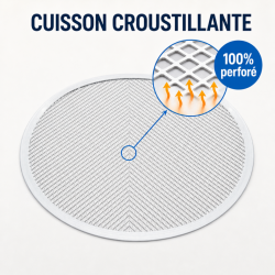 Plaque à Pizza Perforée Ø 250 mm Aluminium — Dynasteel