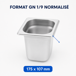 Gastro GN 1/9 Stainless Steel Container - Depth 150 mm - 1.4 L