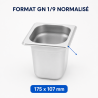 Bac Gastro GN 1/9 Inox - Prof. 150 mm - 1,4 L