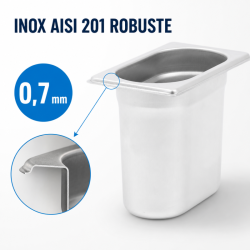Gastro GN 1/9 Stainless Steel Container - Depth 150 mm - 1.4 L