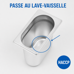 Bac Gastro GN 1/9 Inox - Prof. 150 mm - 1,4 L