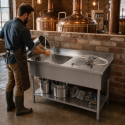 Plonge Inox 1 Bac 1200x600 mm, Odkvapkávač Vpravo, Zadný panel